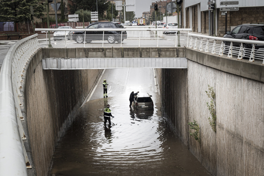 Fuerte tormenta en la capital soriana