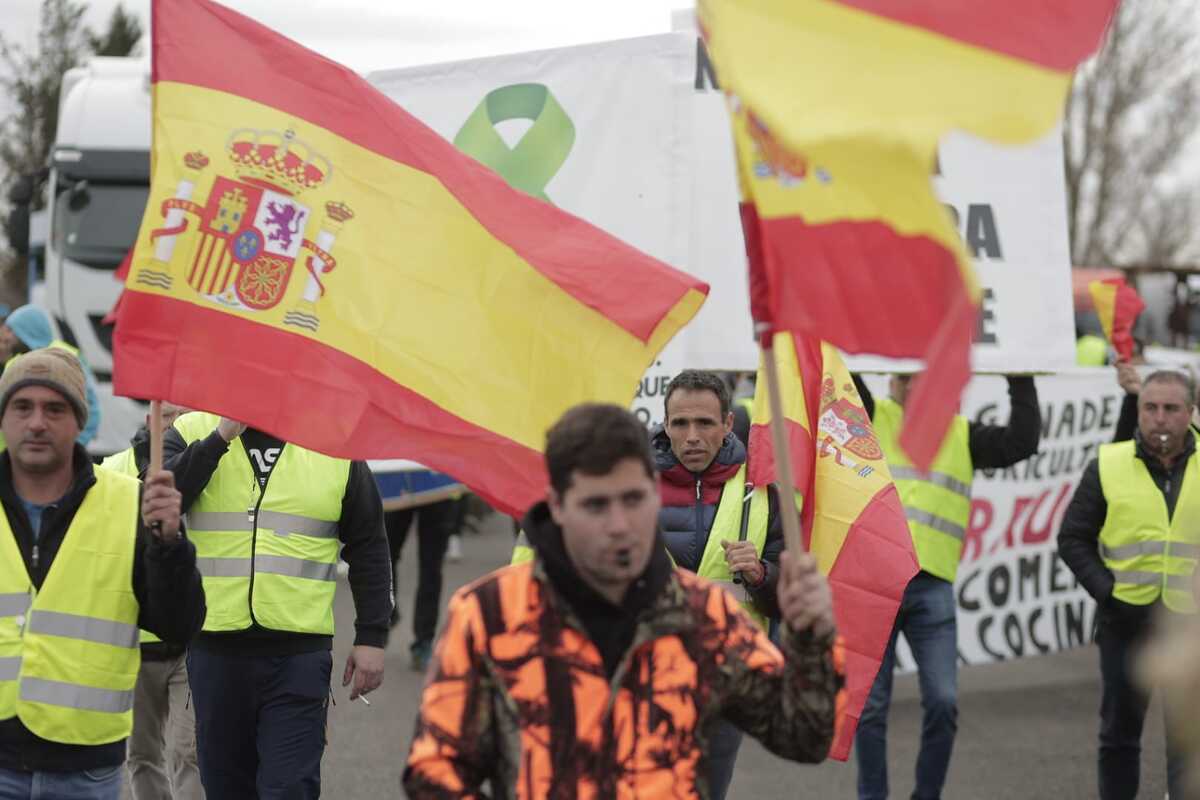 Los agricultores marchan en la protesta hacia la Subdelegación del Gobierno  / EUGENIO GUTIÉRREZ