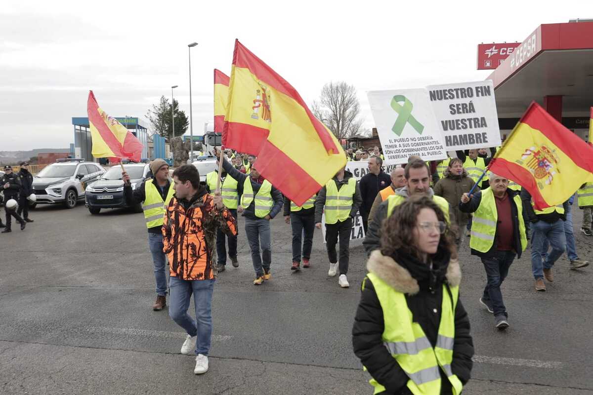 Los agricultores marchan en la protesta hacia la Subdelegación del Gobierno  / EUGENIO GUTIÉRREZ