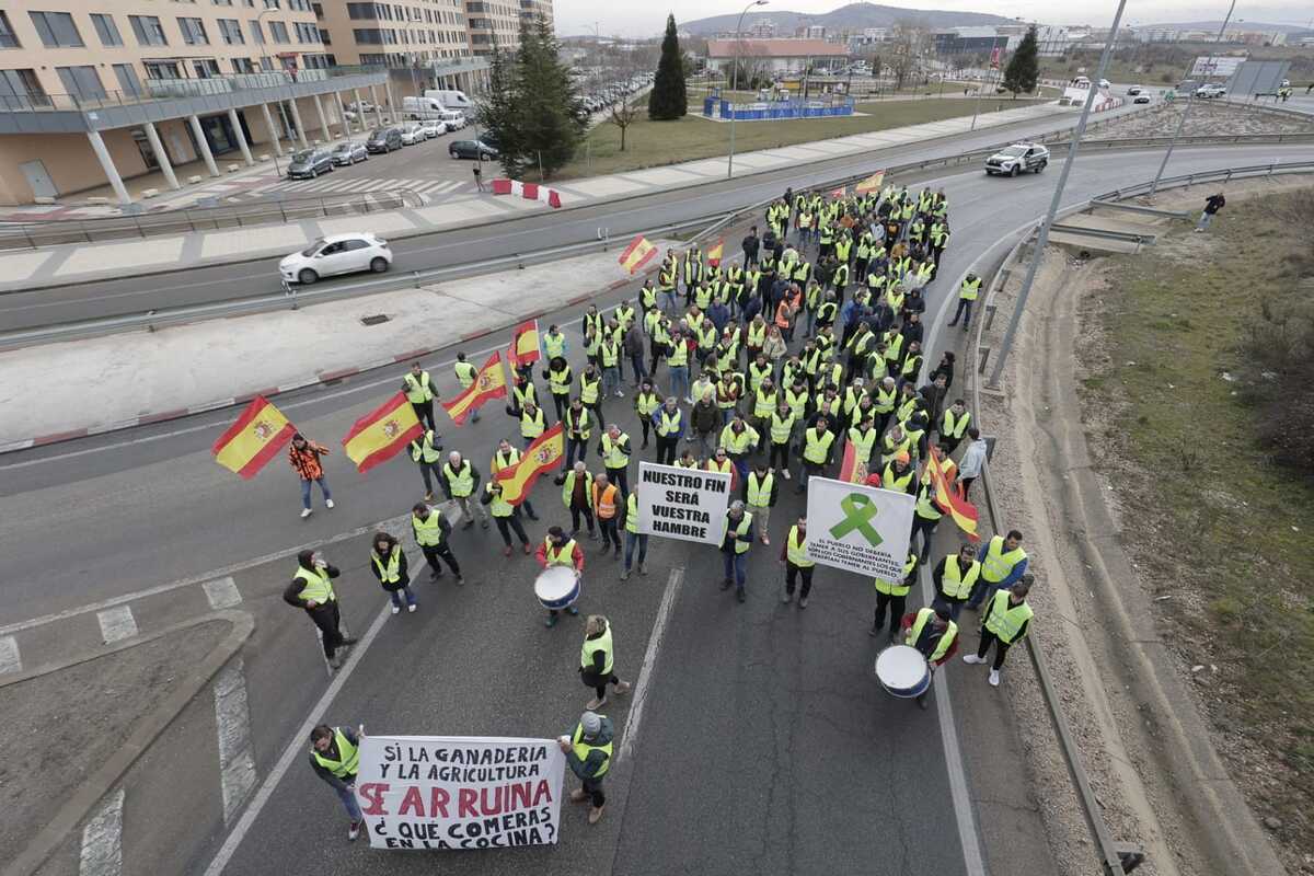 Los agricultores marchan en la protesta hacia la Subdelegación del Gobierno  / EUGENIO GUTIÉRREZ