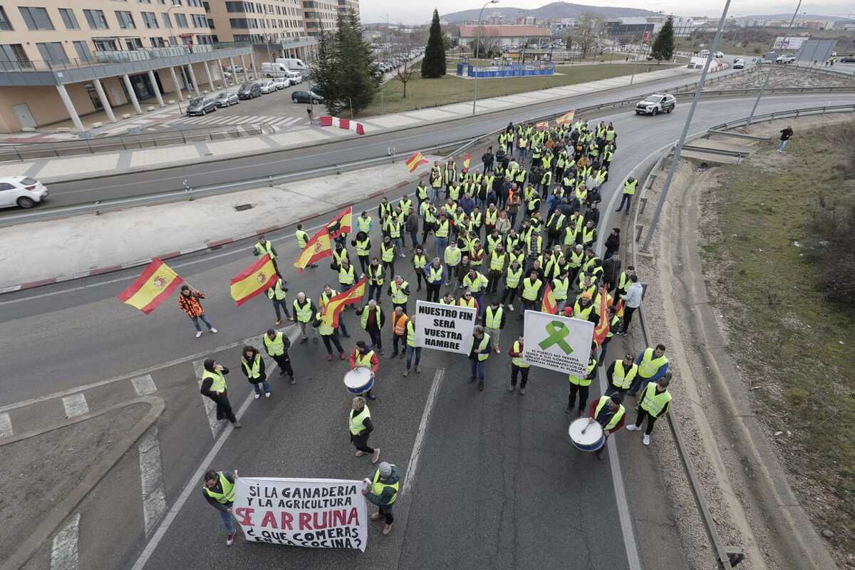 Los agricultores marchan en la protesta hacia la Subdelegación del Gobierno  / EUGENIO GUTIÉRREZ