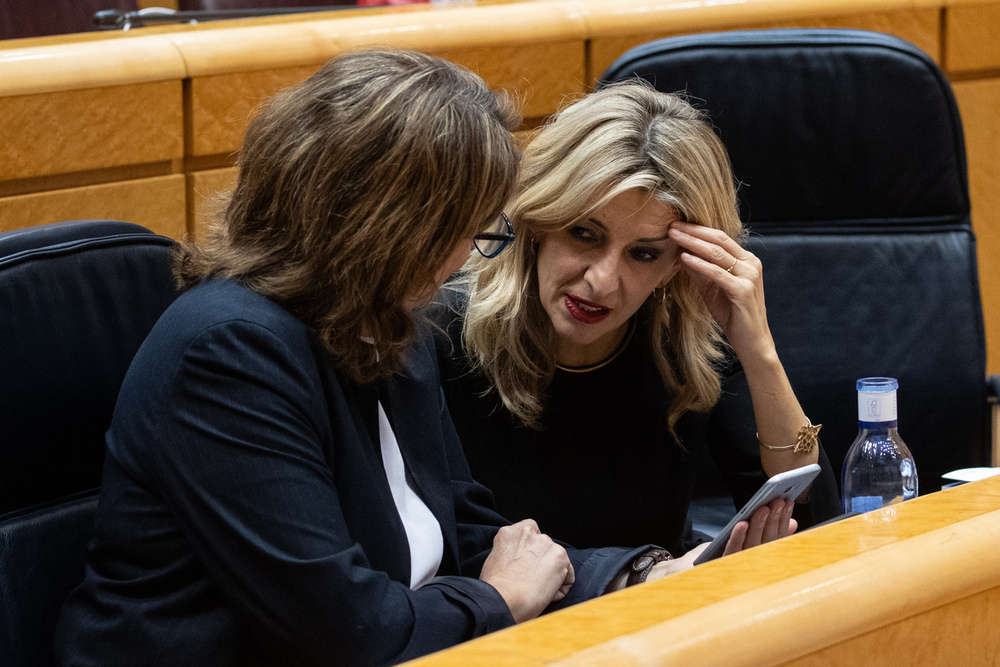 La vicepresidenta segunda y ministra de Trabajo, Yolanda Díaz durante el pleno del Congreso de los Diputados