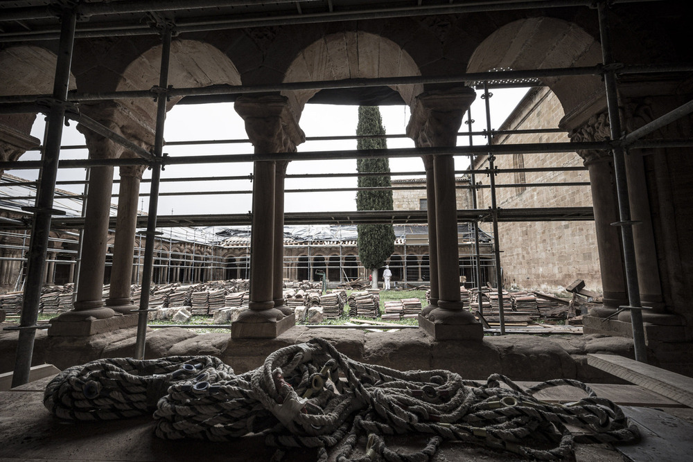 Imagen de archivo de las obras en el claustro de la concatedral de San Pedro