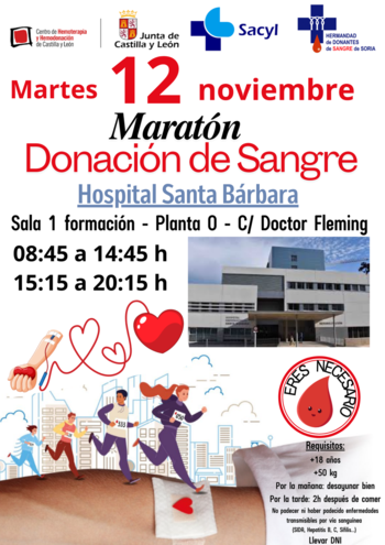 Maratón de donación de sangre en el hospital Santa Bárbara