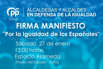 El PP de Soria se suma al manifiesto por la igualdad